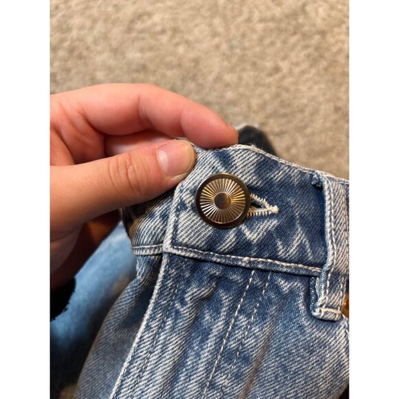 NEW Alohas Marina Denim Column Maxi Skirt Light Blue Wash Slit Front High-Rise - Picture 12 of 14